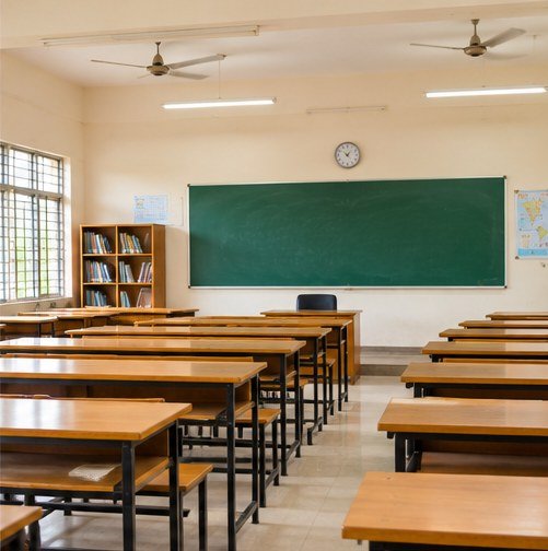 Bright classroom